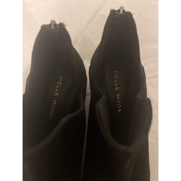 Pelle Moda Von Open Toe Ankle Boot Black Women's Size 7 Leather Zip Back - Picture 3 of 8